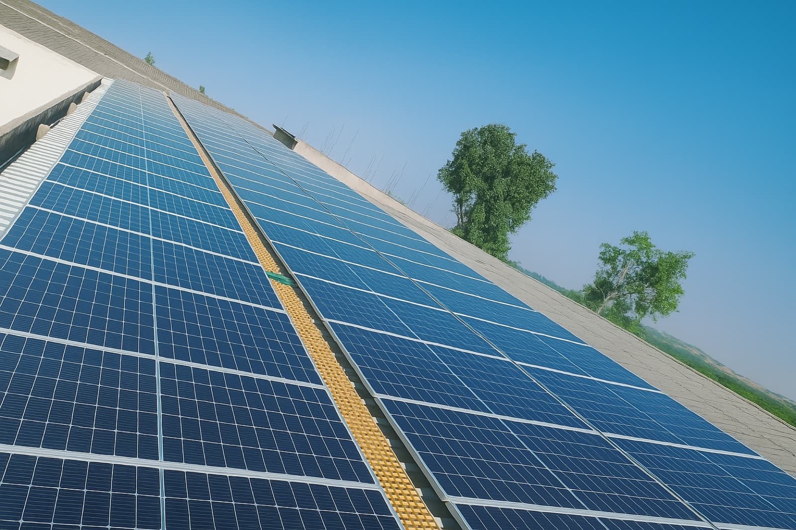 Rooftop solar array powering the mill