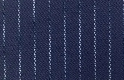 Navy dashed pinstripe airline crew suiting fabric detail