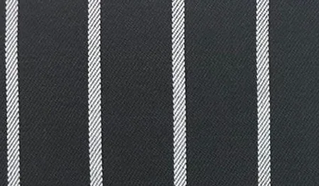 Charcoal black bold white stripe shirting fabric