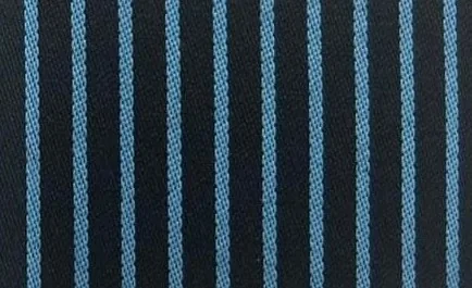 Black bold sky blue stripe shirting fabric