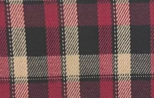 Maroon-black-cream tartan school uniform fabric