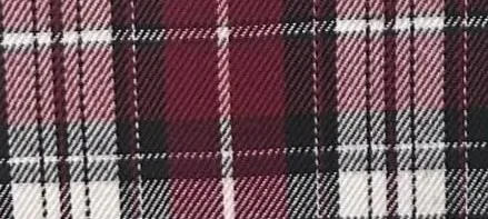 Maroon-black-white tartan school uniform fabric