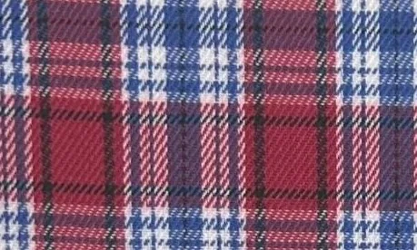 Red-white-blue tartan school uniform fabric