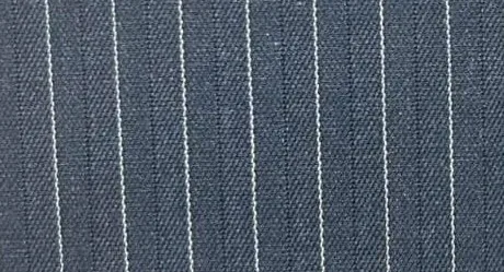 Navy clean continuous white pinstripe suit fabric