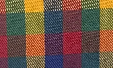Multicolor blanket-style block check event fabric