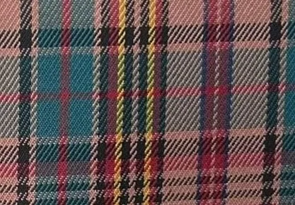 Pink-teal tartan multicolor overcheck event fabric