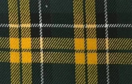 Green tartan gold overcheck hotel uniform fabric