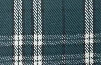 Dark green windowpane check hotel uniform fabric
