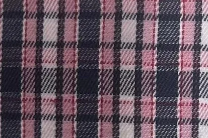 Navy tattersall waistcoat fabric with pink